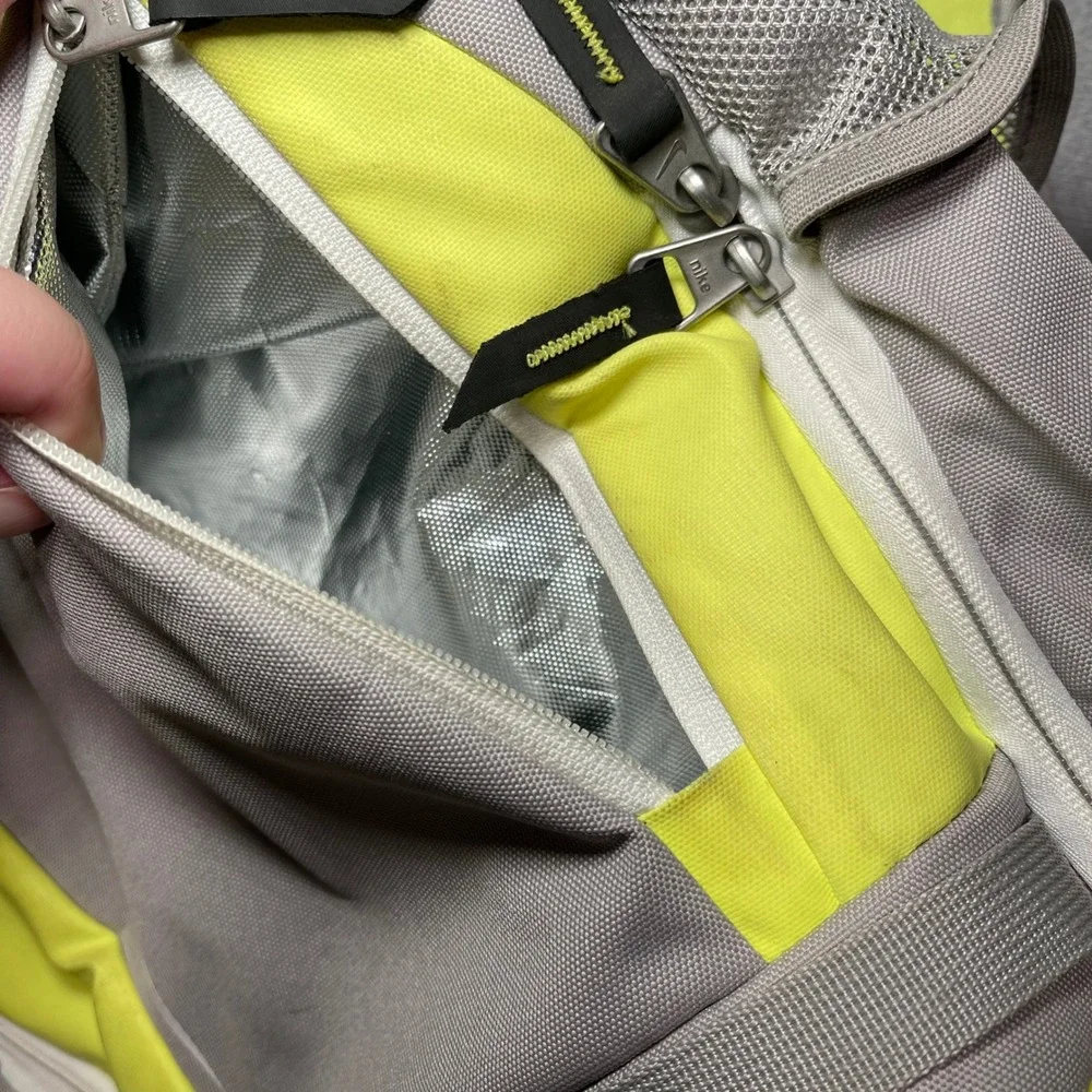 Nike Sport Backpack Gray Neon Yellow Swoosh Bsbl Travel‎ Baseball Cooler Bag